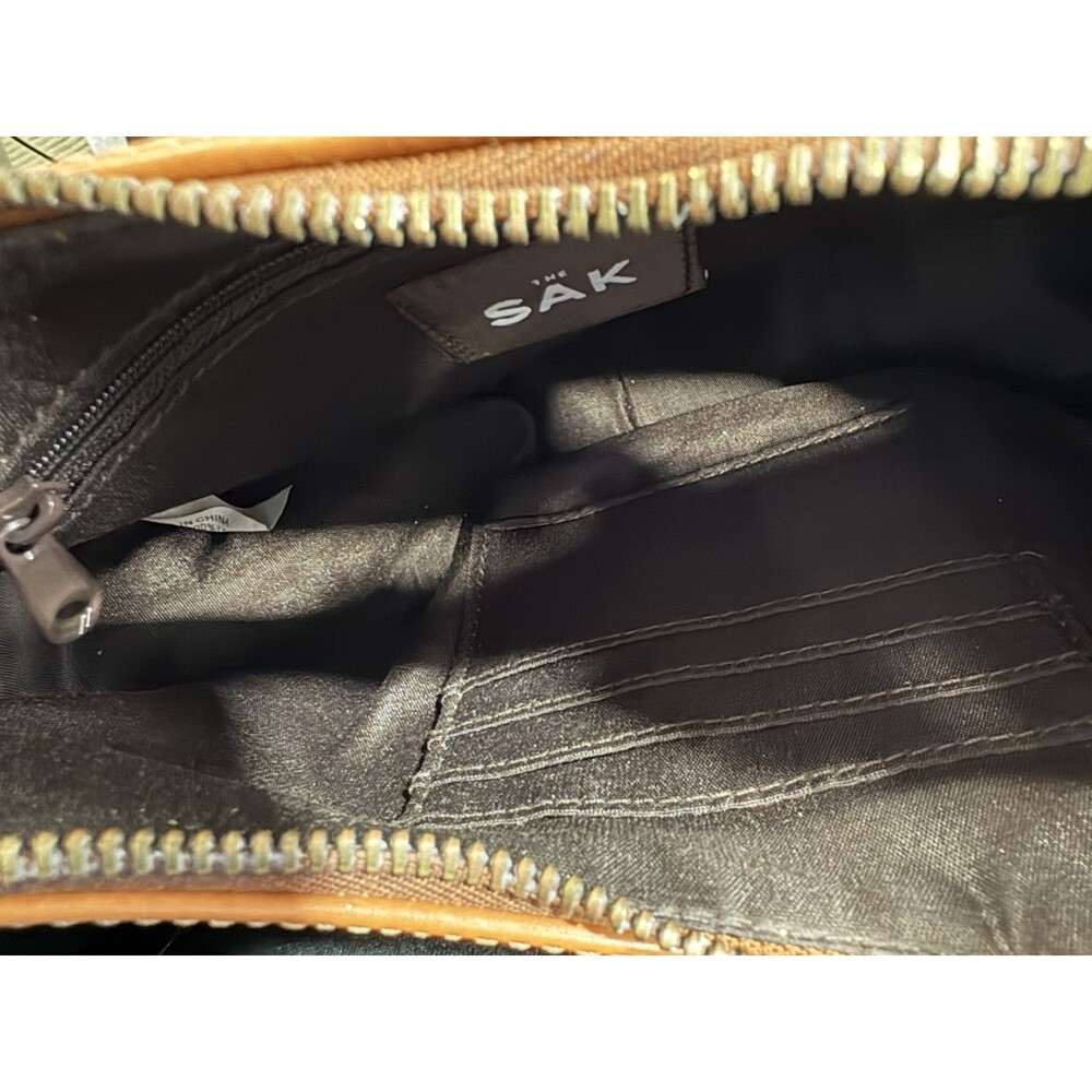 The Sak Women's Small Hobo Woven Leather Bag Brown Adjustable Strap NWT - Picture 2 of 9
